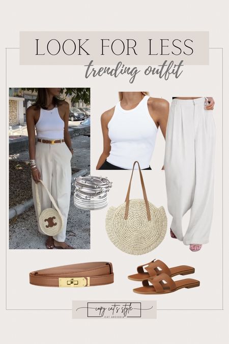 Look for less outfit, summer look, spring outfit, save or splurge, white pants, ootd

#LTKstyletip #LTKover40 #LTKSeasonal