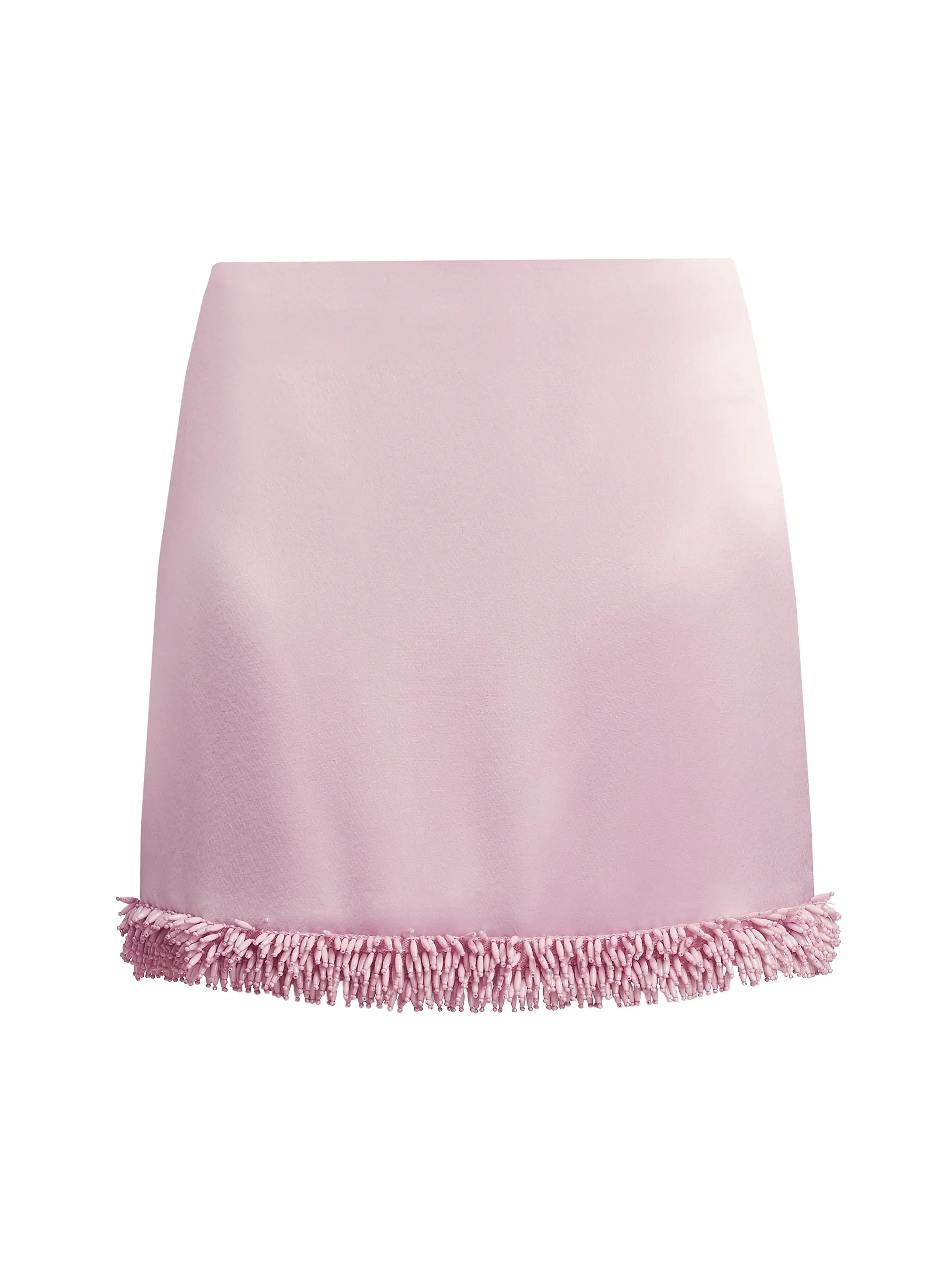 Doris Beaded-Hem Satin Miniskirt | Saks Fifth Avenue