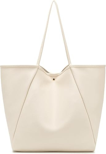 Dreubea Large Leather Tote Bag for Women - Big Work Bag, Spacious Minimalist Handbag, Tote Handba... | Amazon (US)