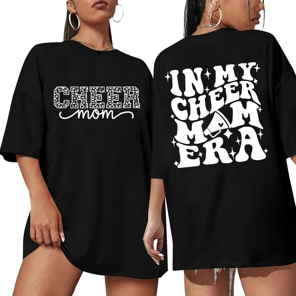 Oversized Baseball Mom Shirt for Women Funny Cheer Mama Tshirts Casual Game Day Graphic Tee Tops | Amazon (US)