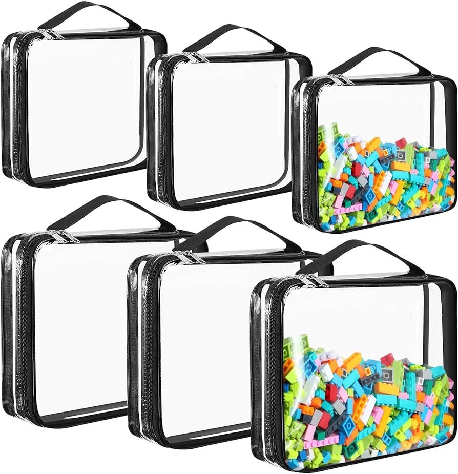 Sanwuta 6 Packs Toy Storage Bags, PVC Organizing Bags with Zipper, Waterproof Toy Bags for Board ... | Amazon (US)