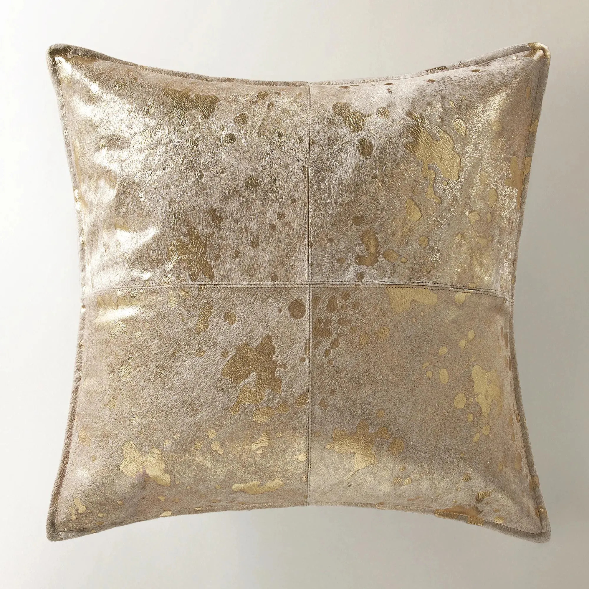 Ari Metallic Hide Pillow 20" - Gold | Z Gallerie | Z Gallerie