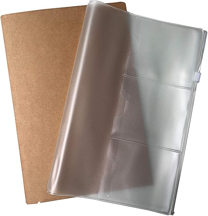 Wanderings Clear Zipper Case and Kraft Card Holder for Refillable Travel Journals - 5.25" x 8.25"... | Amazon (US)