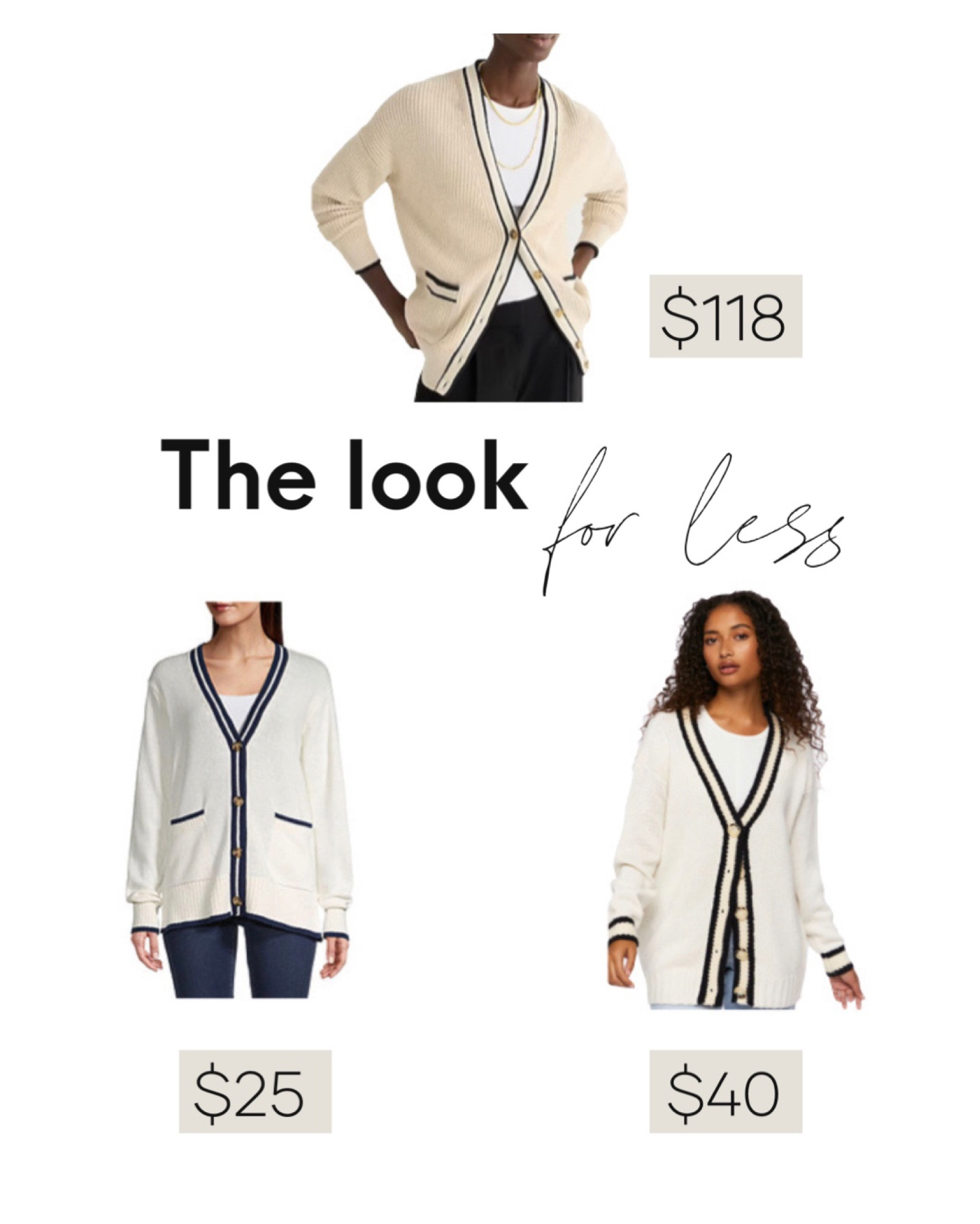 Get the look for less: J.Crew Tipped V-Neck Cardigan

Affordable, inexpensive, look, looks, spring, less, alike, cotton, boucle, j. Crew, JCPenney, forever 21, cream, white, varsity, cardigan, button, up, down, navy, black, strip, striped, v, neck, 

#LTKunder50 #LTKworkwear #LTKsalealert