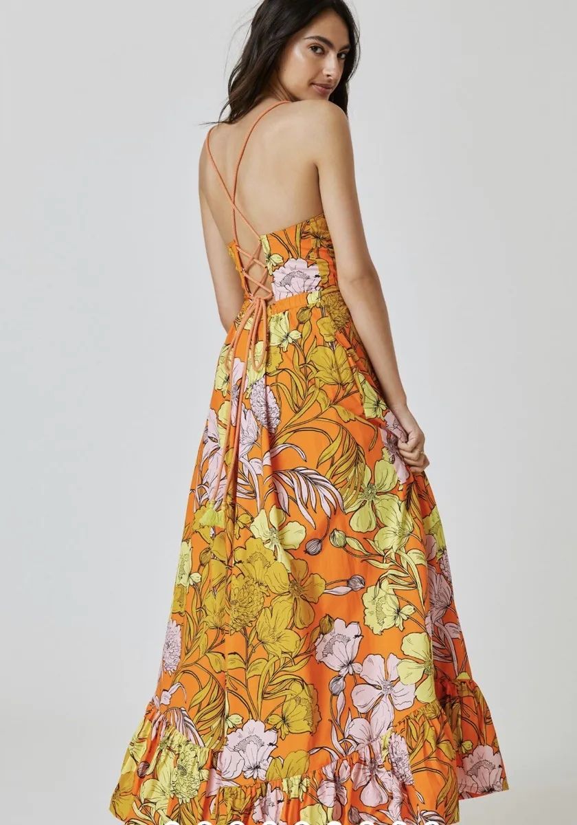 NWT Anthropologie Women Plenty by Tracy Reese Floral Multicolor Maxi Dress XS | eBay US