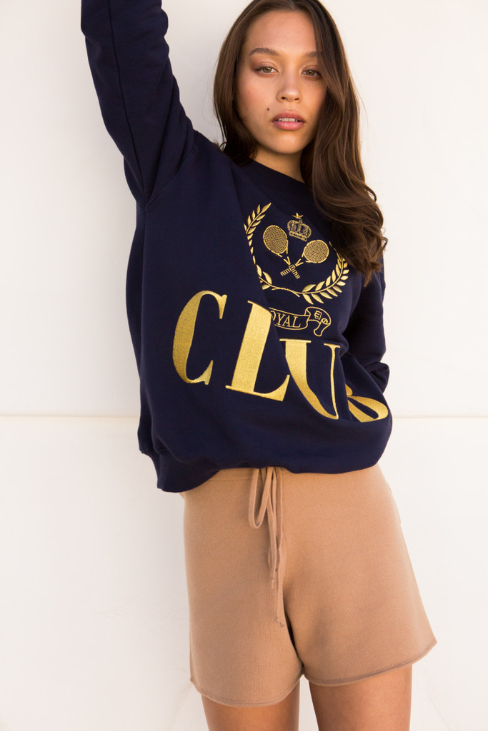 Navy Royal Club Crewneck | EllandEmm