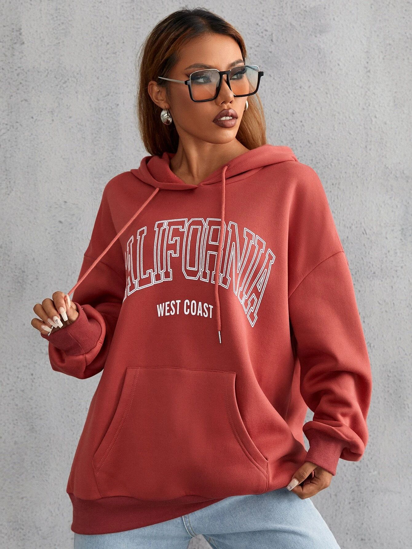 Letter Graphic Drawstring Hoodie | SHEIN