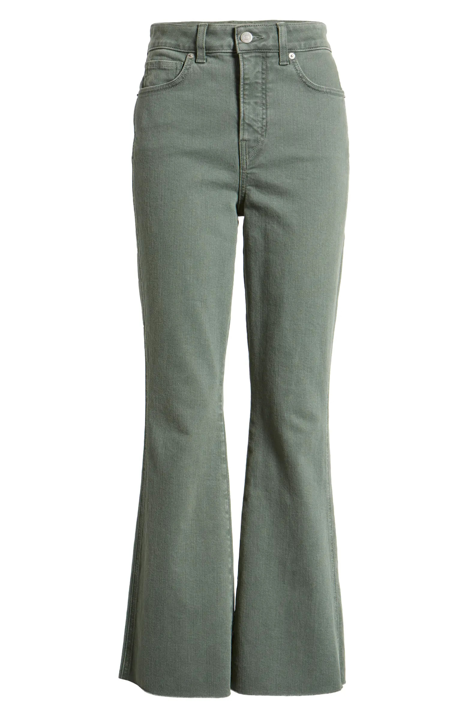 Carson Raw Hem High Waist Ankle Flare Jeans | Nordstrom