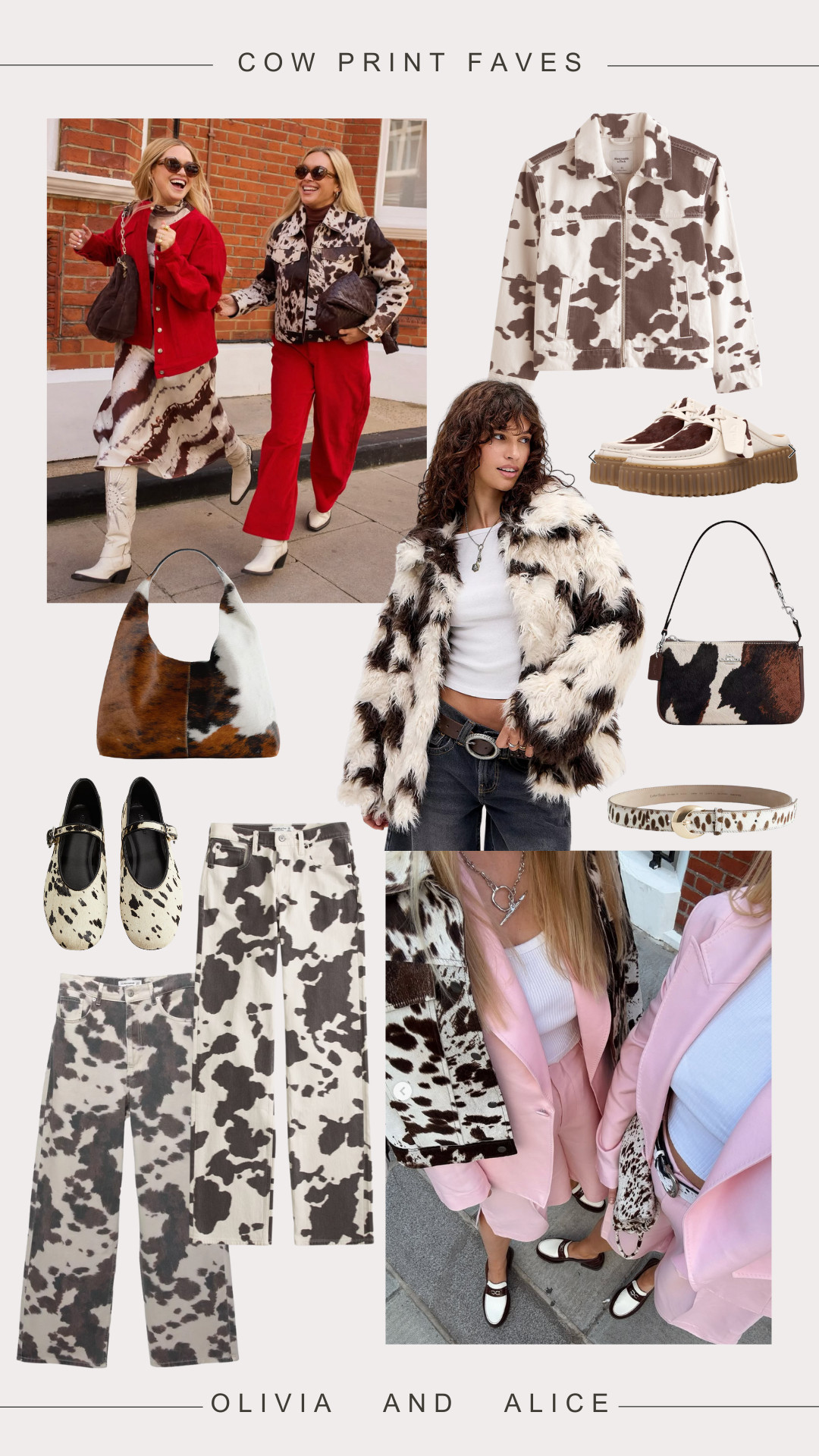 Cow print favourites ✨ 

Outfit inspiration, & Other Stories, H&M, Coach, Urban Outfitters, A&F, ASOS, Pull&Bear, denim trousers, leather bag, shoulder bag, ballet pumps, jacket, suede mule, belt  

 #LTKuk #LTKautumn #LTKeurope