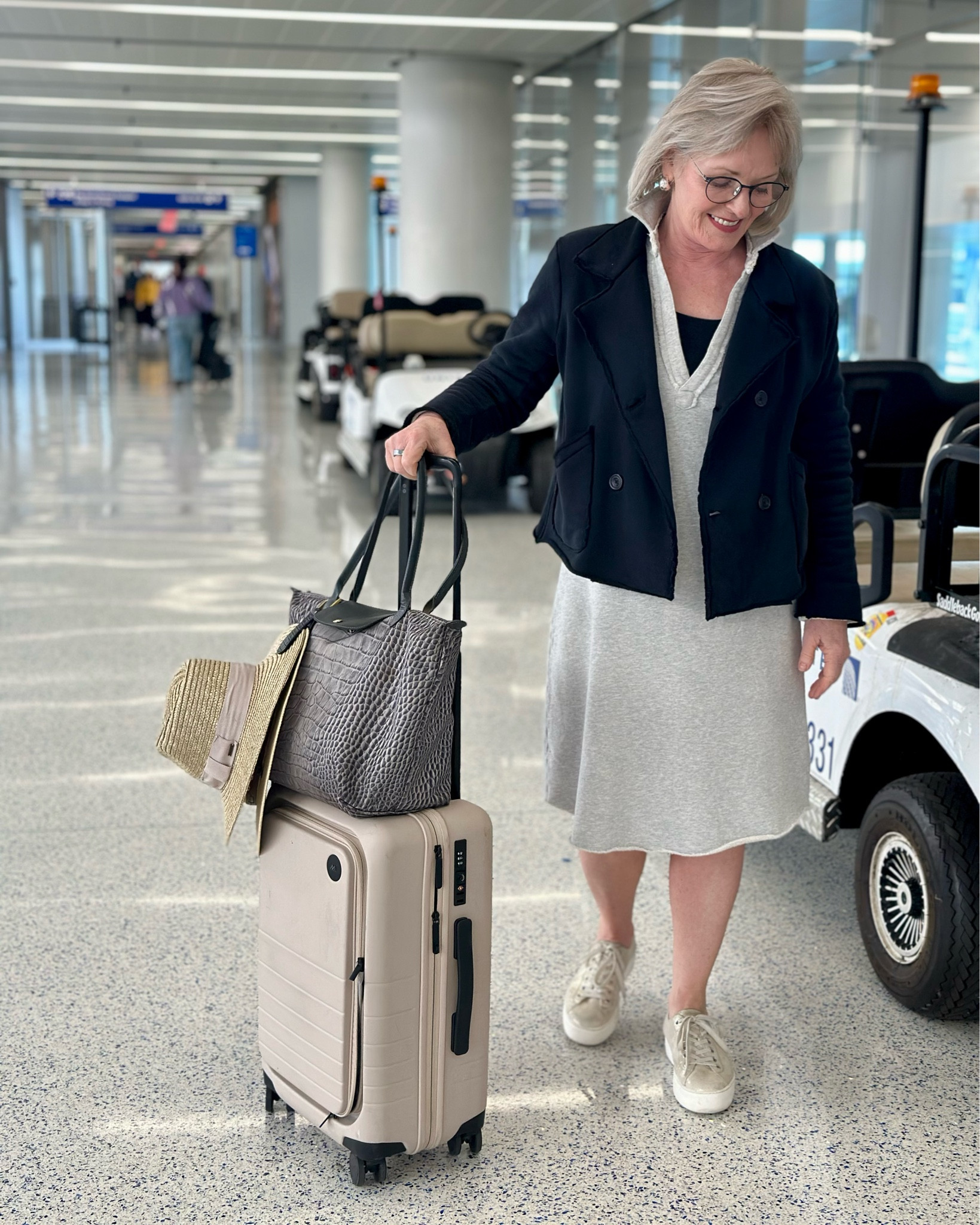 Easy travel outfit in fleece separates from Frank and Eileen. They’re cozy and super comfy  
Wearing small jacket and small dress. 
This color dress is currently 40% off! 

#LTKstyletip #LTKtravel #LTKsalealert