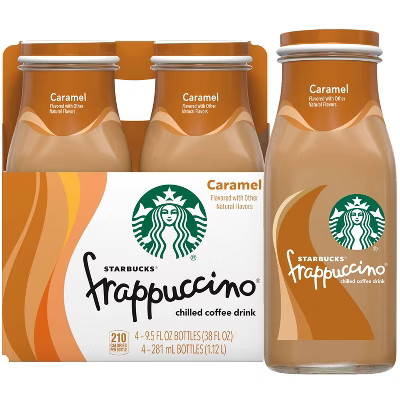 Starbucks Frappuccino Caramel Coffee Drink - 4pk/9.5 fl oz Glass Bottles | Target