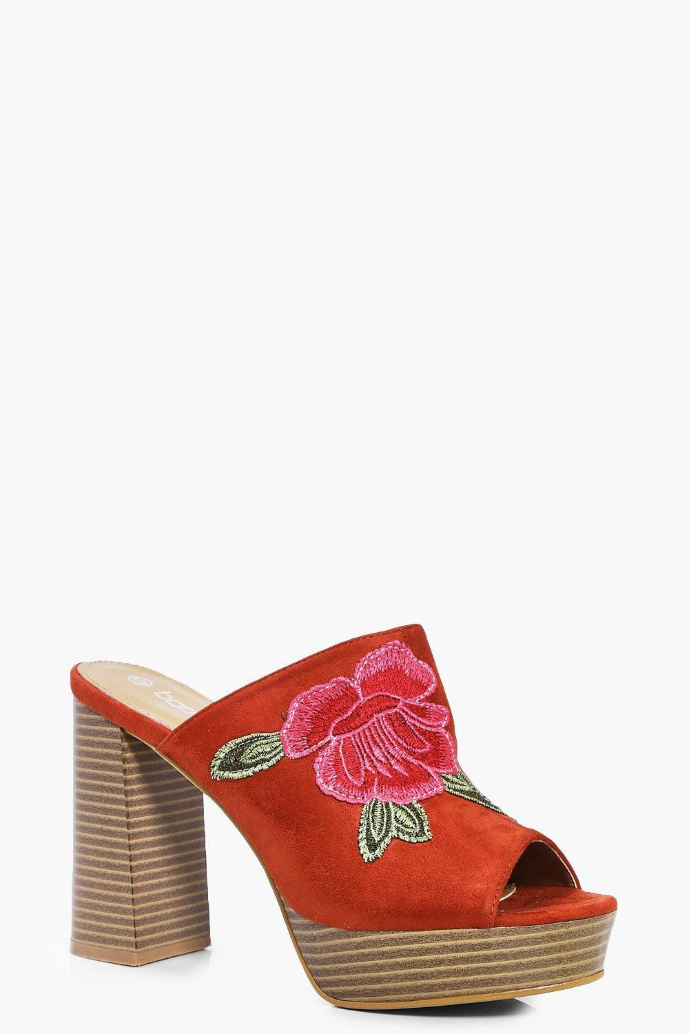 Melissa Floral Embroidered Mule | Boohoo.com (UK & IE)