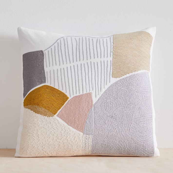 Textural Overlapping Shapes Pillow Cover | West Elm (US)