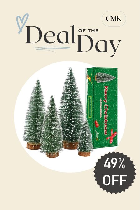CMK Deal of the Day: 4 piece mini Christmas tree set, 49% off + a $3 off coupon making these home decor pieces under $10! 

#LTKsalealert #LTKHoliday #LTKSeasonal