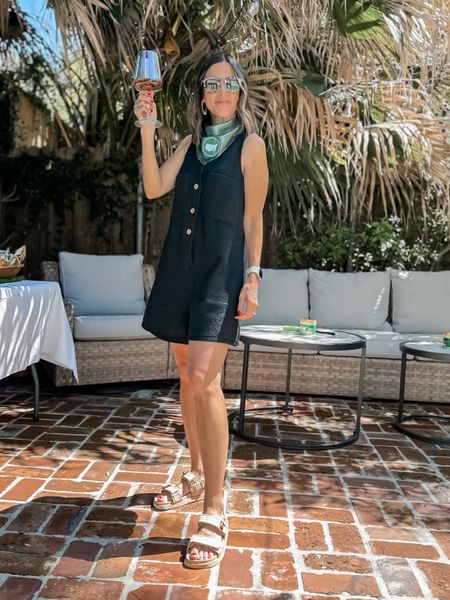 Masters outfit. 

Tuckernuck romper. Wearing XS. 
Target sandals - Fit TTS. 
Krewe sunglasses. 
The BEST outdoor wine glasses!! 
Linked our patio furniture too!

#LTKshoecrush #LTKfindsunder100 #LTKSeasonal