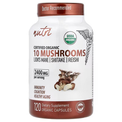 Nutri Organic 10 Mushrooms, 120 Organic Capsules | Target