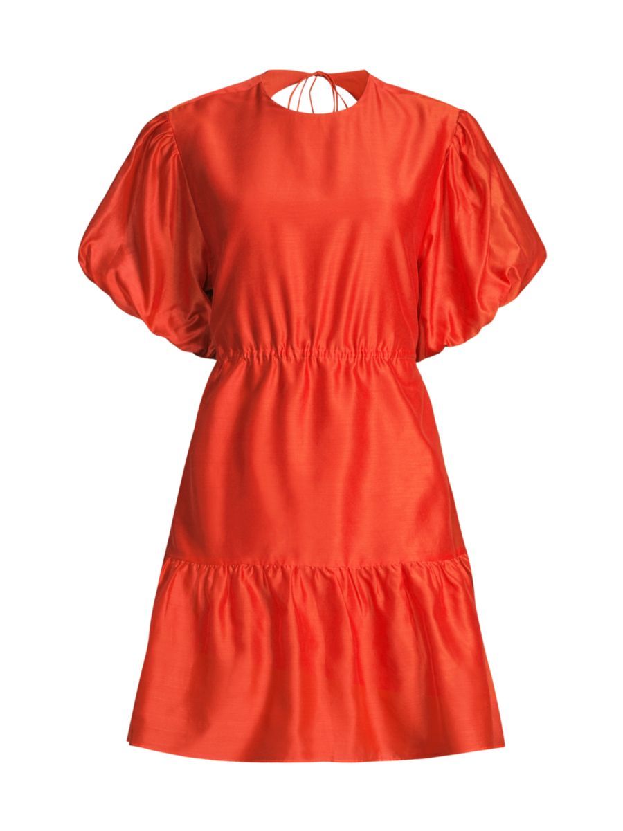Lucelia Puff-Sleeve Minidress | Saks Fifth Avenue