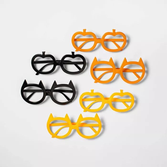 6ct Cat & Pumpkin Novelty Eyewear Halloween Party Favors - Hyde & EEK! Boutique™ | Target