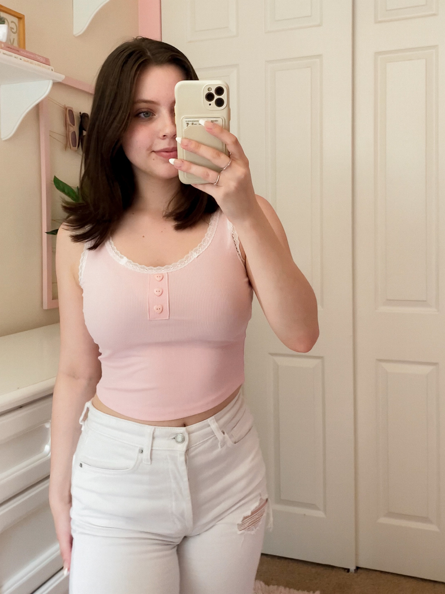 Amazon tank top outfit! Fits true to size🫶

Top - size small, tts
Jeans - size 2, tts (go down if inbetween)

Amazon fashion
Amazon summer finds
Amazon fashion finds
Amazon tank tops
Amazon tops
Jeans 
Target jeans
White jeans outfits

#LTKSeasonal #LTKunder100 #LTKunder50