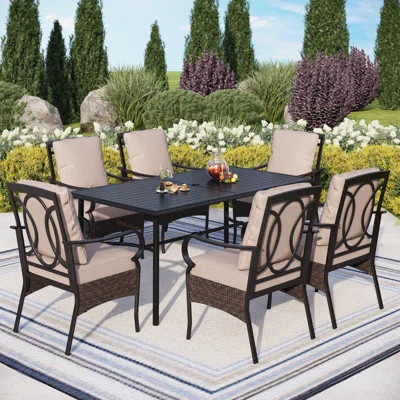 Argyri Rectangular 6 - Person 66.5" Long Dining Set with Cushions | Wayfair North America