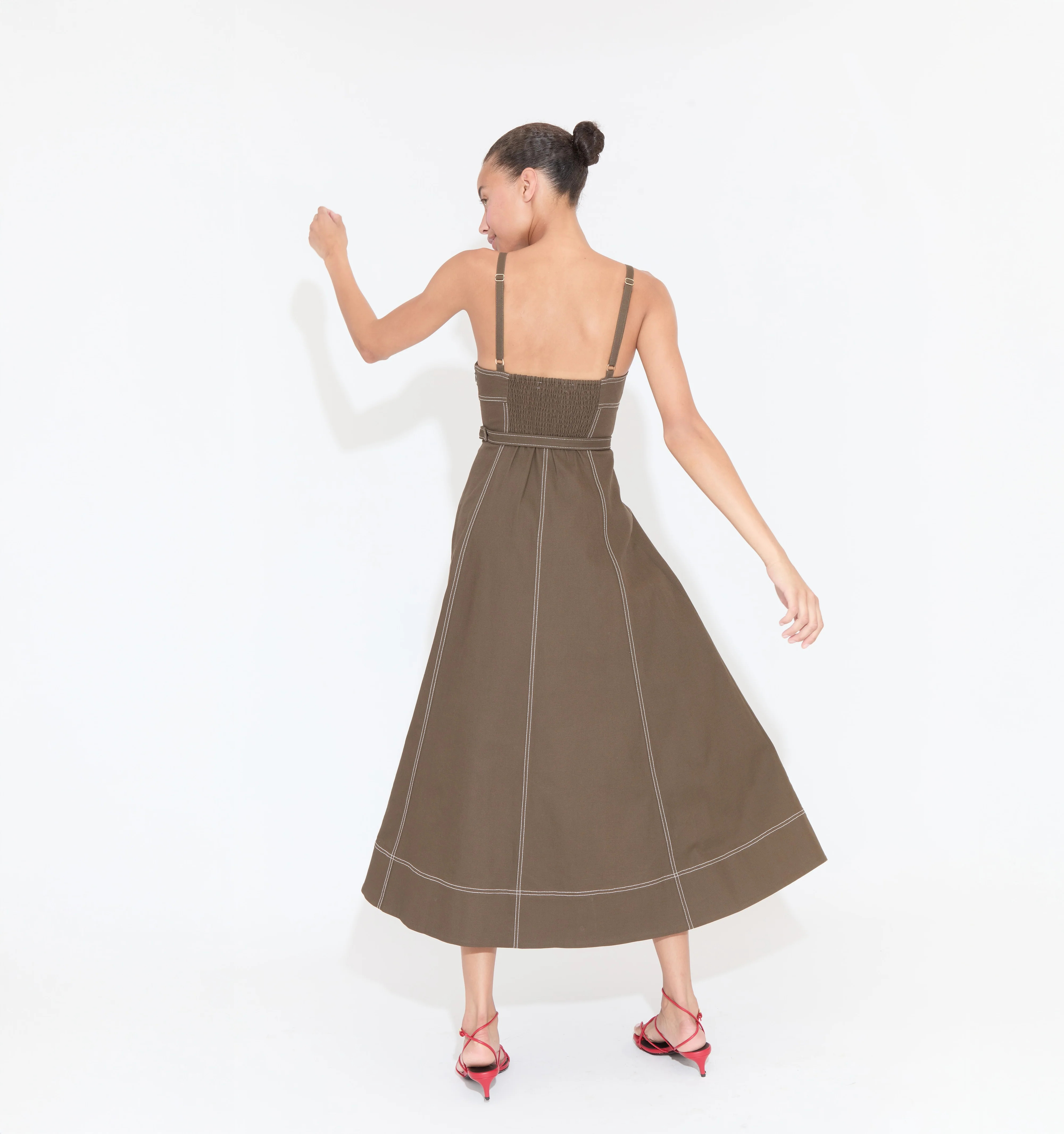 The Fiona Dress - Chocolate Twill | Hill House Home US