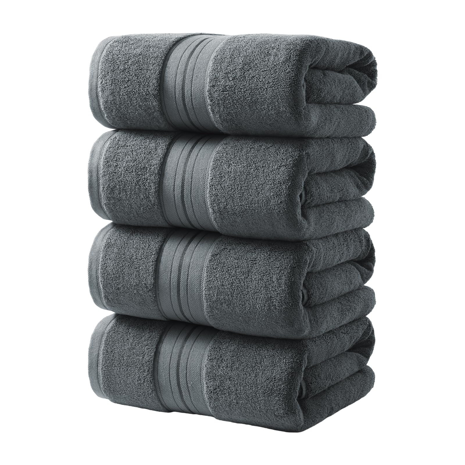 REDKISS 100% Cotton Bath Towels Set of 4, Extra Large Bath Sheets 27 X 59 Inches, 600 GSM, Quick ... | Amazon (US)