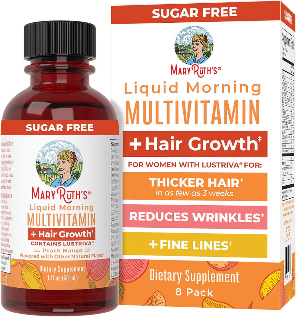 MaryRuth's Liquid Multivitamin + Hair Growth Travel Pack | 8 ct | Biotin 10000mcg | Lustriva Hair... | Amazon (US)