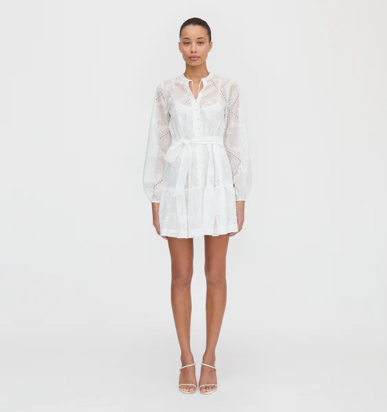 The Yara Mini Dress - White Patchwork Organza | Hill House Home US