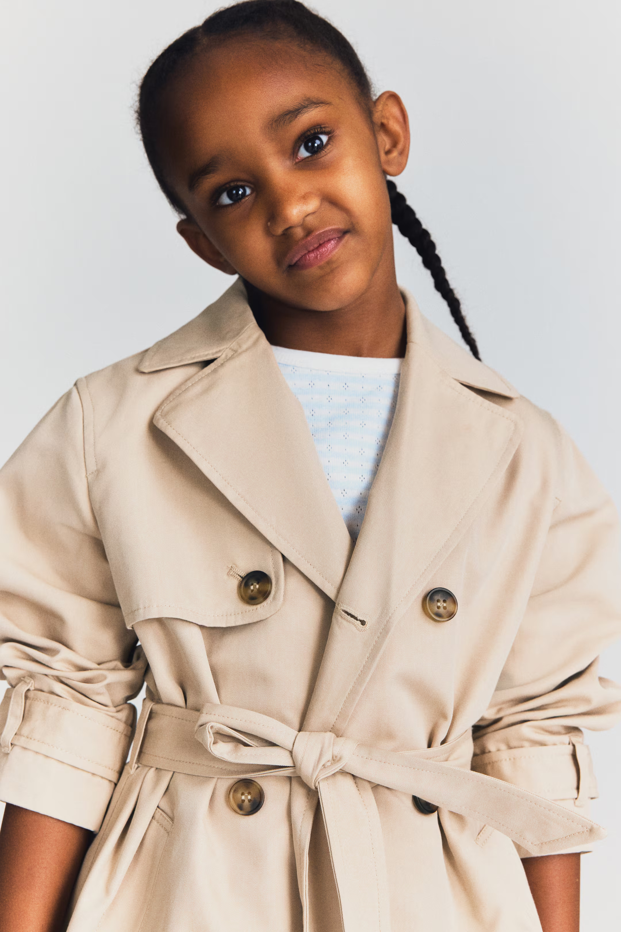 Double-Breasted Trench Coat - Beige - Kids | H&M US | H&M (US + CA)