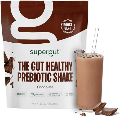 Supergut Prebiotic Shakes | Meal Replacement | Boost GLP-1 | High Protein and Fiber | No Added Su... | Amazon (US)