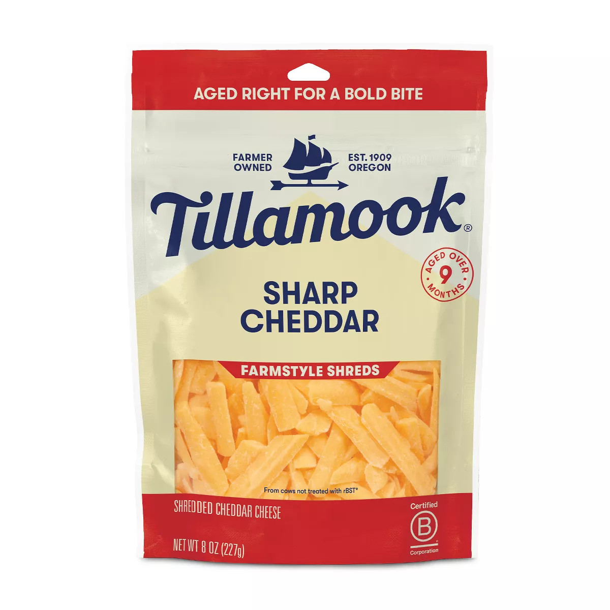 Tillamook Farmstyle Sharp Cheddar Shredded Cheese - 8oz | Target