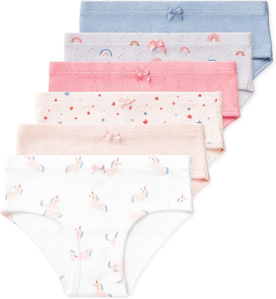 Lucky & Me Erica Girls Bikini 100% Organic Cotton Children's Underwear 6 Pack | Amazon (US)