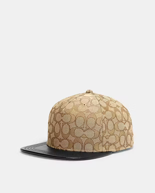 Signature Jacquard Flat Brim Hat | Coach Outlet US