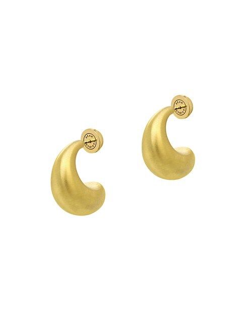 Origins Teardrop Brushed 22K Gold-Plated Huggie Earrings | Saks Fifth Avenue