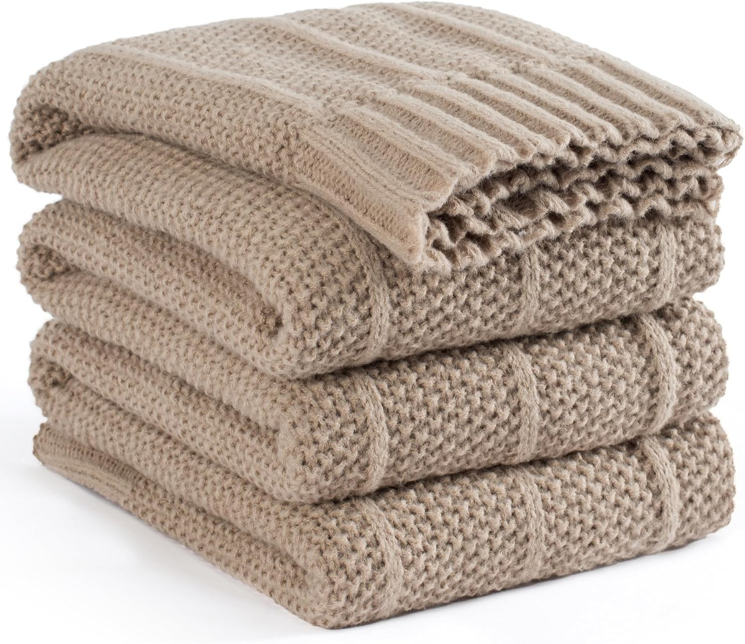 Carriediosa Knit Throw Blanket for Couch 50" X 60", Soft Cozy Stripe Pattern Cable Knitted Throws... | Amazon (US)