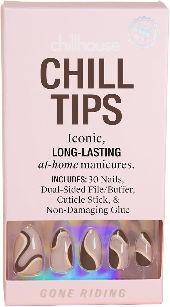 Chillhouse - Chill Tips, Press on Nails Kit - Gone Riding (Almond) - 30 Nail Shapes & Sizes - Up ... | Amazon (US)