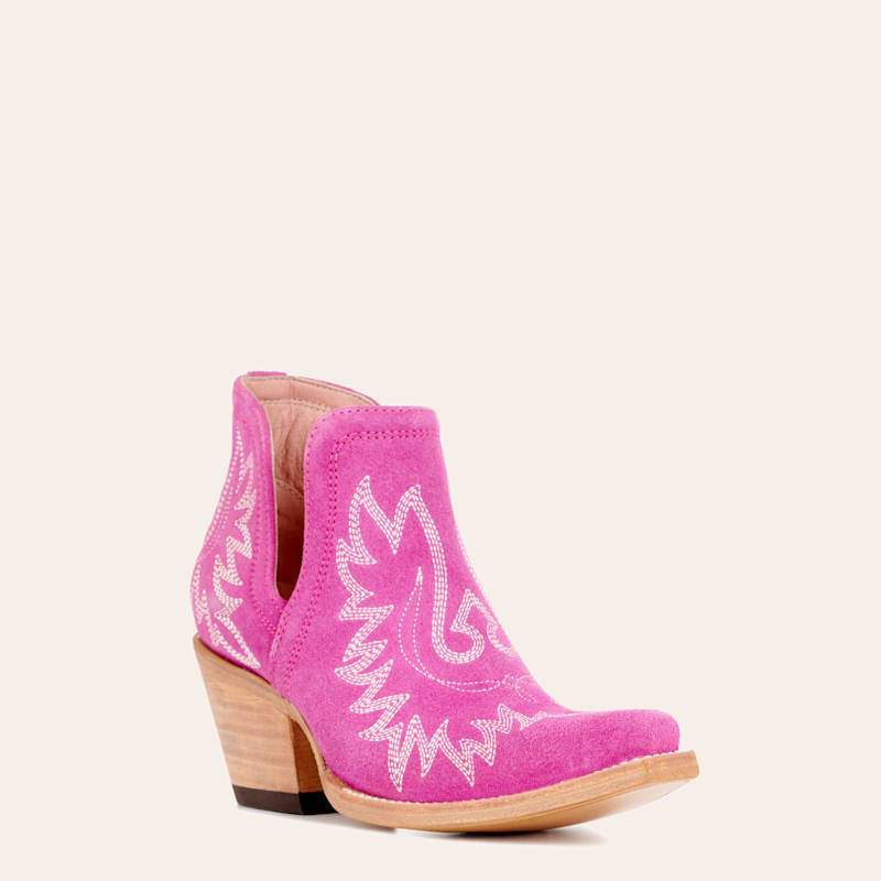 Ariat Women's Dixon Haute Pink Suede Snip Toe Cowboy Booties | Cavender's