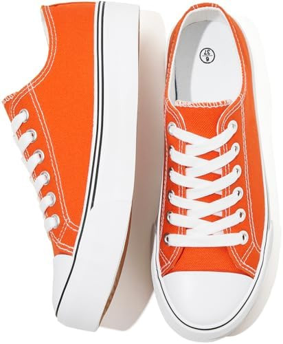 FRACORA Womens White Black Canvas Sneakers Low Top Canvas Shoes for Women Tennis Shoes       
   ... | Amazon (US)