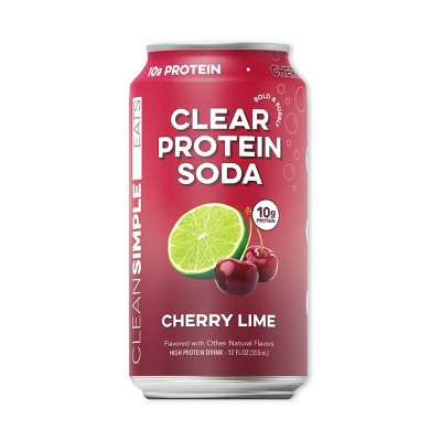 Clean Simple Eats Clear 10g Protein Soda Cherry Lime - 12 fl oz Can | Target