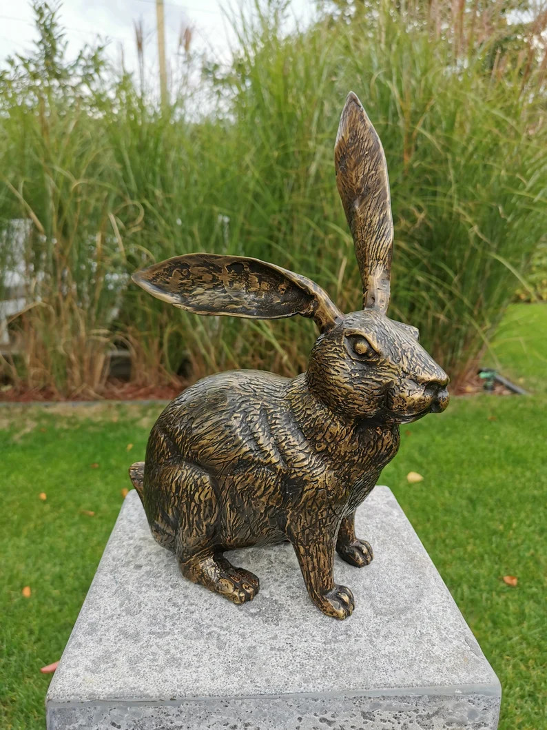 Bronze Rabbit  Garden Decoration Beautiful Garden Statues  | Etsy | Etsy (US)