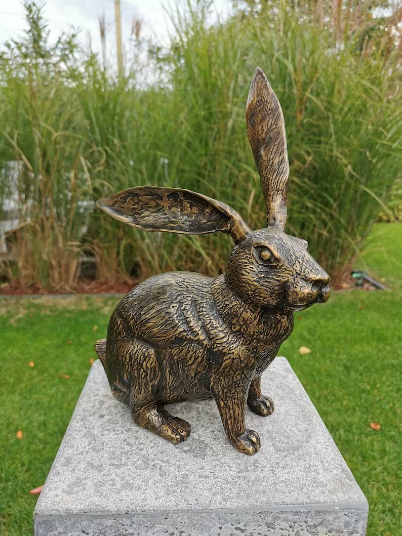 Bronze Rabbit  Garden Decoration Beautiful Garden Statues  | Etsy | Etsy (US)