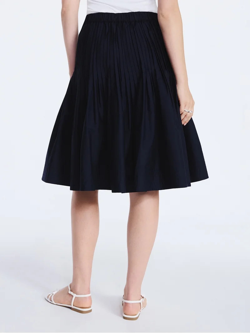 Free Assembly Women's Pintuck Knee Length Skirt, Sizes XS-XXL | Walmart (US)