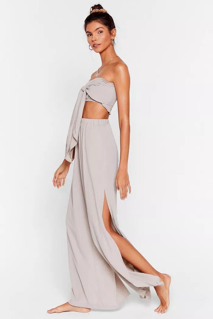 Crinkle Slit Wide Leg Cover Up Pants | Nasty Gal (US)