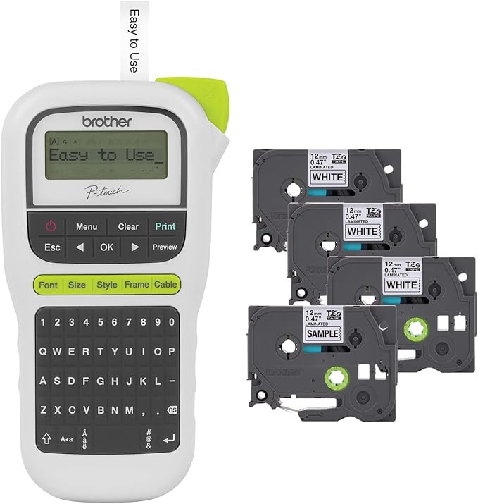 Brother P-Touch, PTH110BP, Easy Portable Label Maker Bundle (4 Label Tapes Included), White, Smal... | Amazon (US)