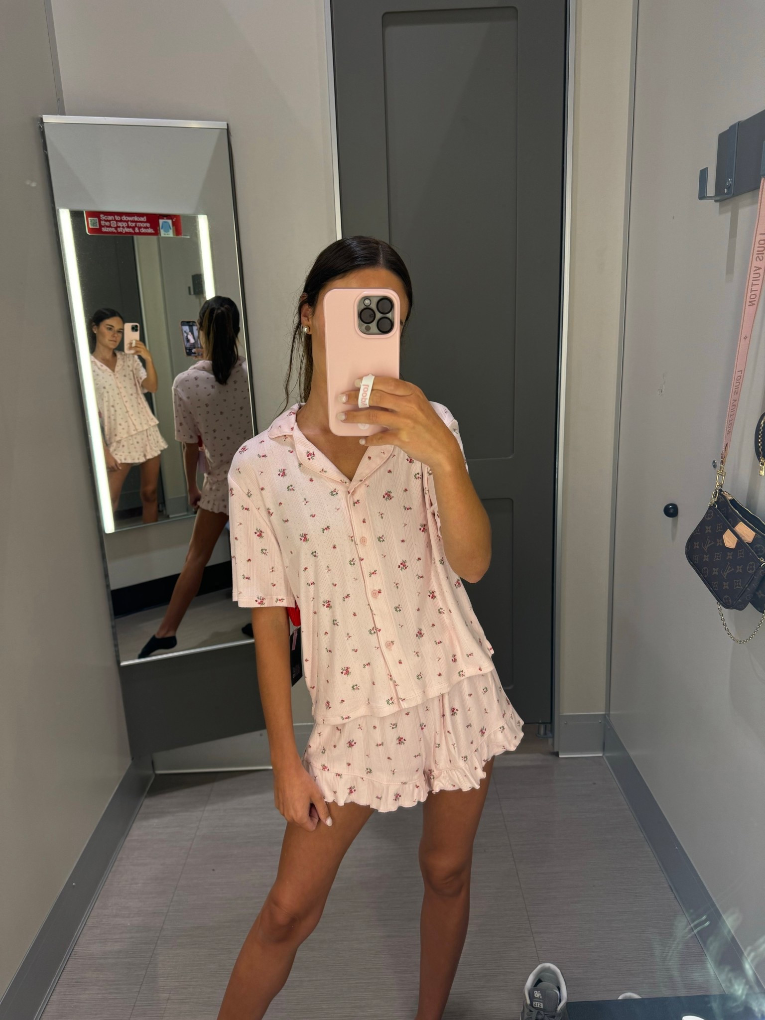 this pj set definitely came home with me, it’s so so soft and stretchy, wish y’all could feel it through the phone and the ruffle shorts like oops had to get them!! there are a few different prints or solid colors!  #pjset #comfypjs 

#LTKStyleTip #LTKFindsUnder50