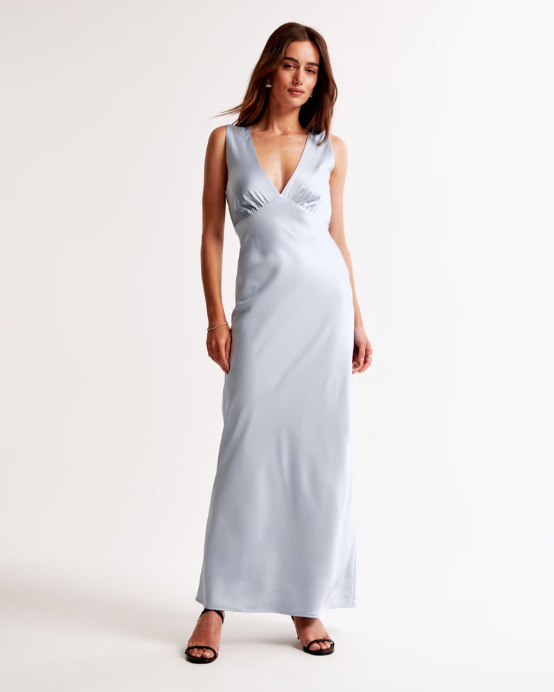 Plunge Cowl Back Maxi Dress | Abercrombie & Fitch (US)