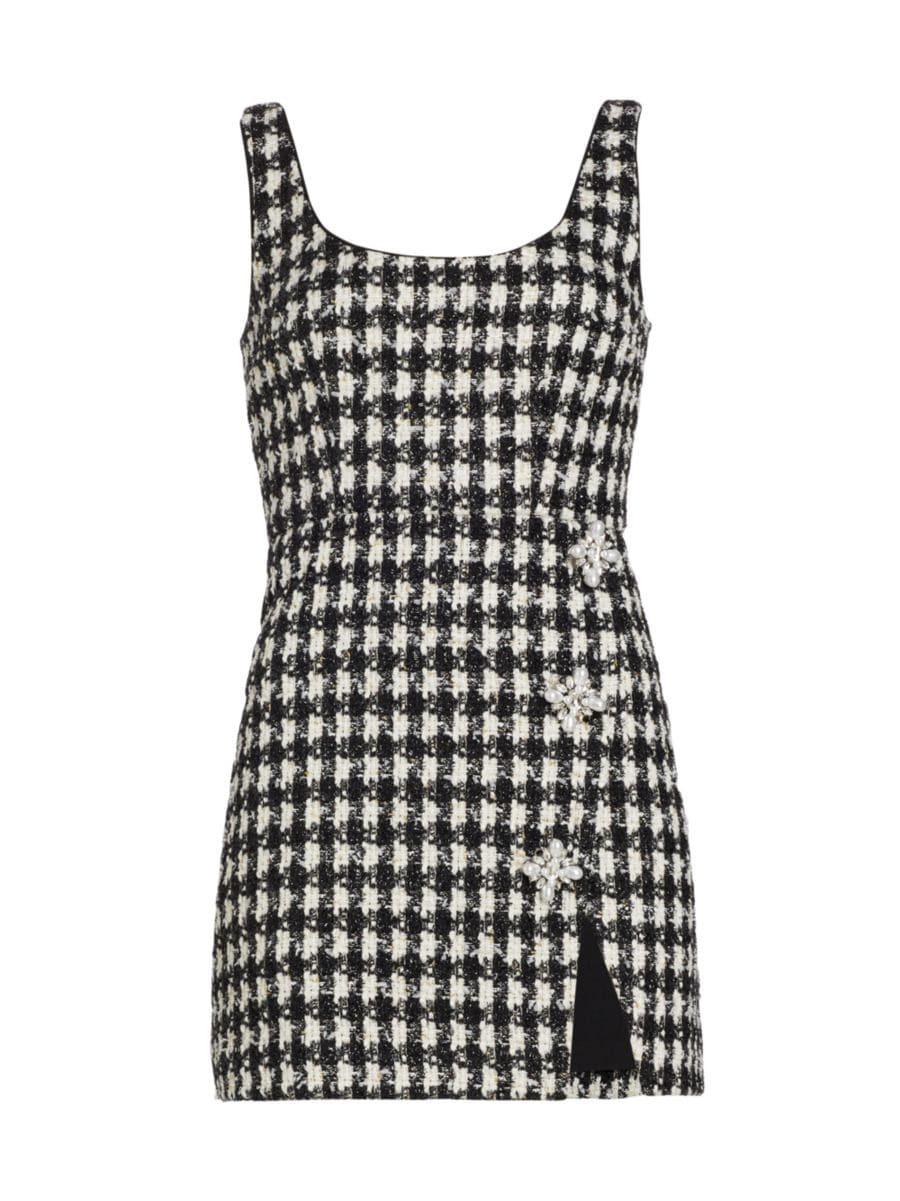 Houndstooth Embellished Sheath Minidress | Saks Fifth Avenue