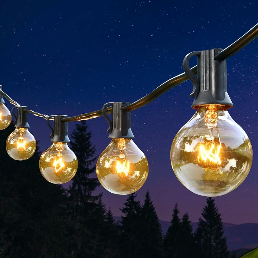 Outdoor String Lights 25 Feet G40 Globe Patio Lights with 27 Edison Glass Bulbs(2 Spare), Waterproof | Amazon (US)