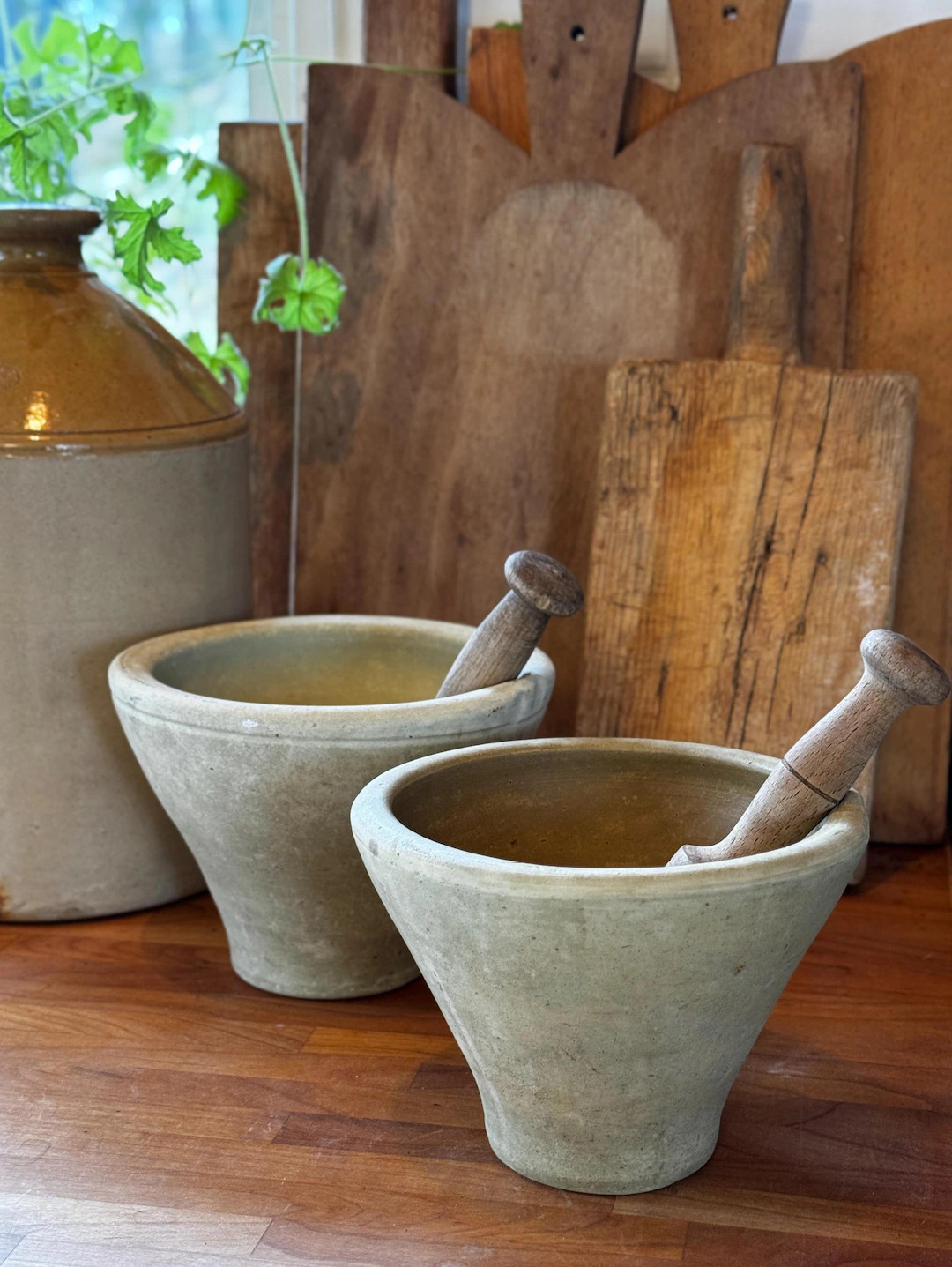Vintage Spanish Mortar Pestle Rustic Stoneware Farmhouse Kitchen - Etsy | Etsy (Global)