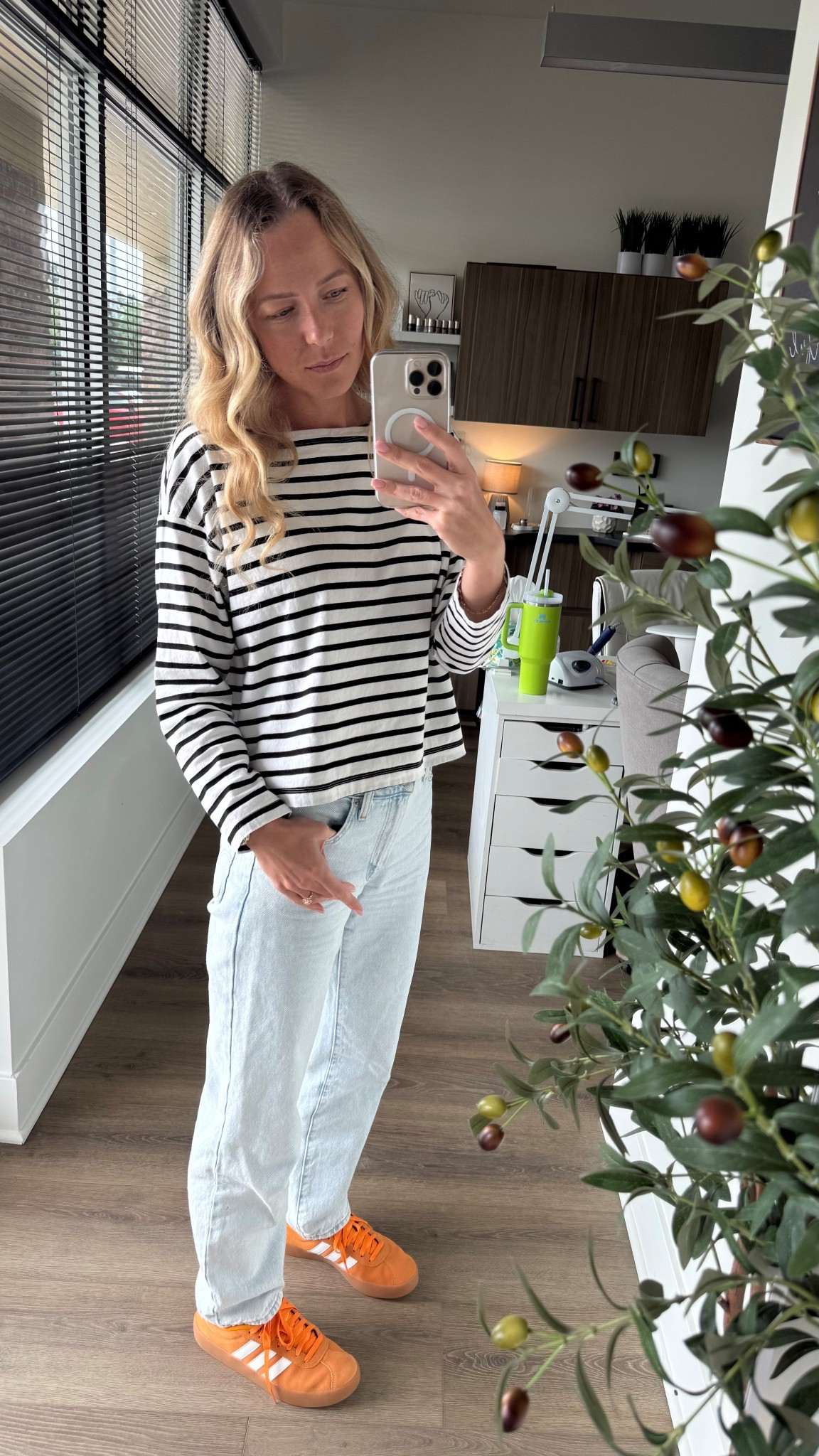 My favorite formula: stripe + denim + pop

#LTKSeasonal #LTKStyleTip #LTKWorkwear